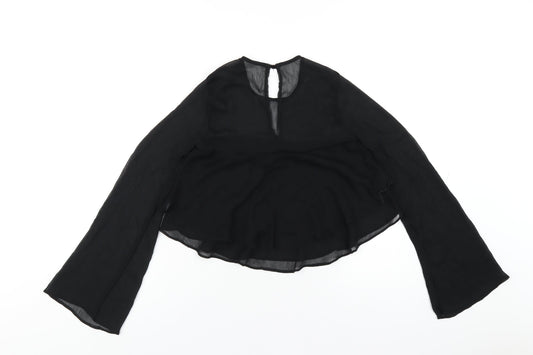 Womens UK Size 6 Nobody's Child Black Basic T-Shirt