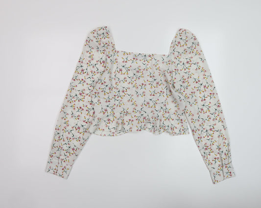 Womens UK Size 14 Boohoo White Basic Blouse