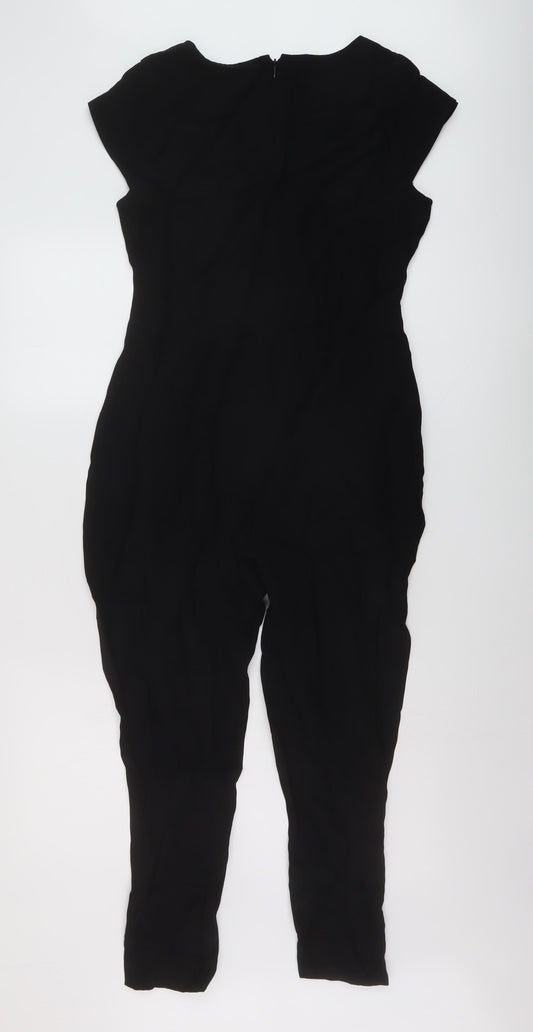 Monsoon Womens Black Polyester Jumpsuit One-Piece Size 10 Zip