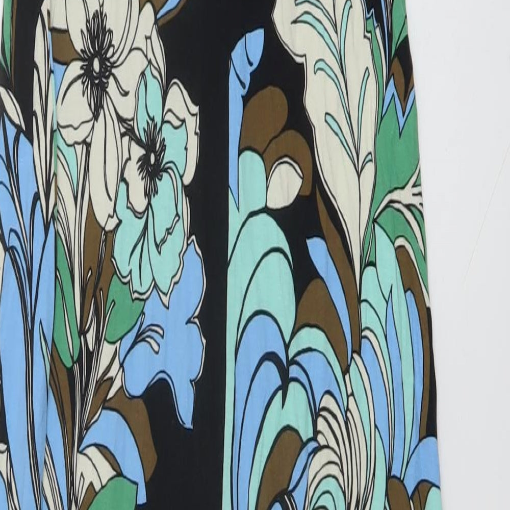 Miss Selfridge Womens Multicoloured Floral Viscose Maxi Size 8 Square Neck Pullover