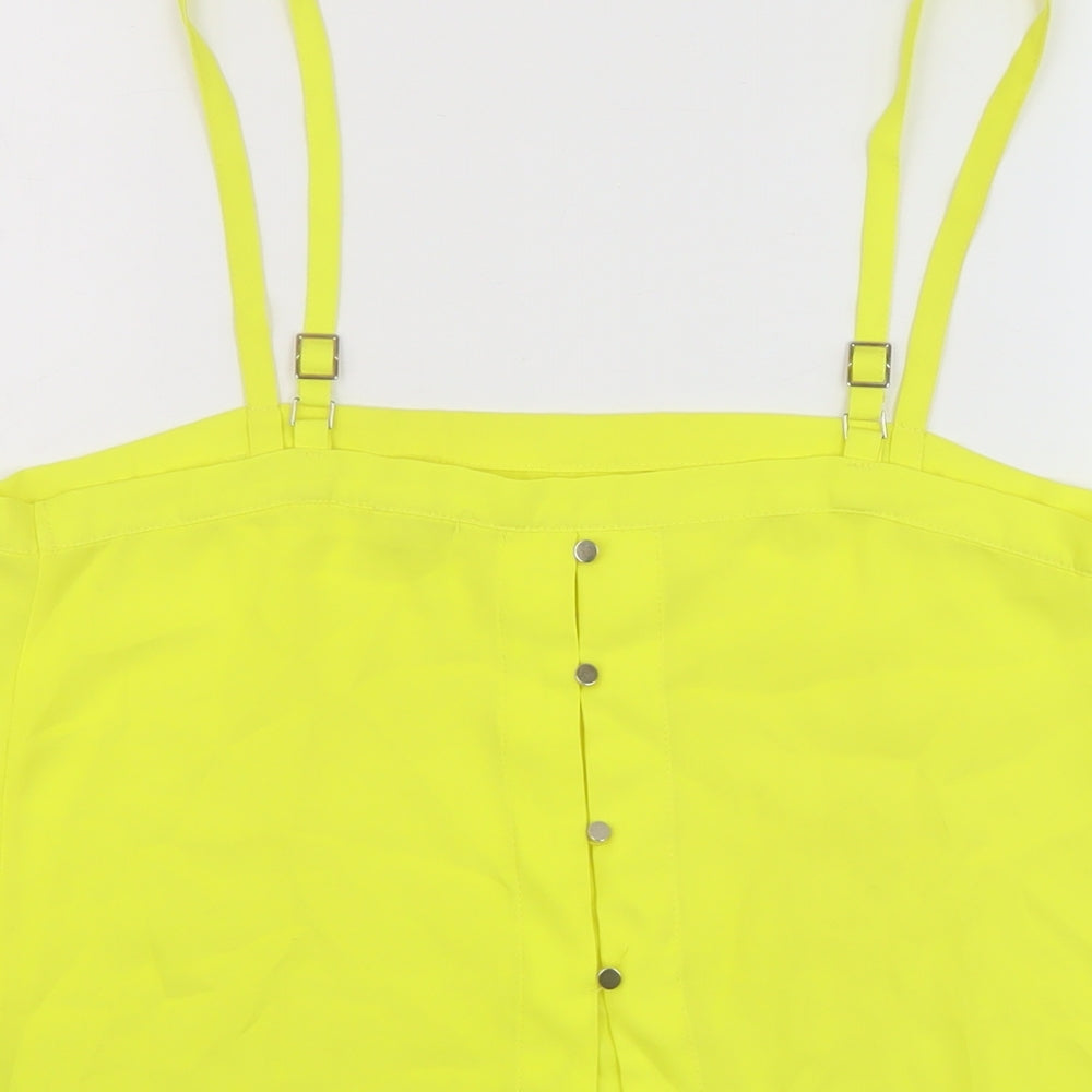 Womens UK Size 12 River Island Yellow Basic Tank