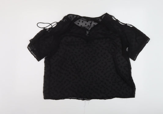 Womens UK Size S Zara Black Basic Blouse