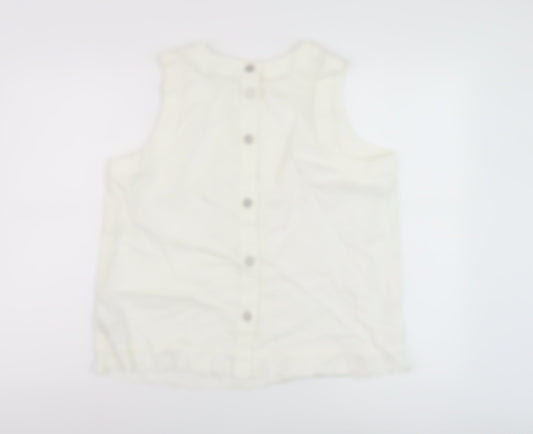 Womens UK Size 14 Marks and Spencer White Basic Tank