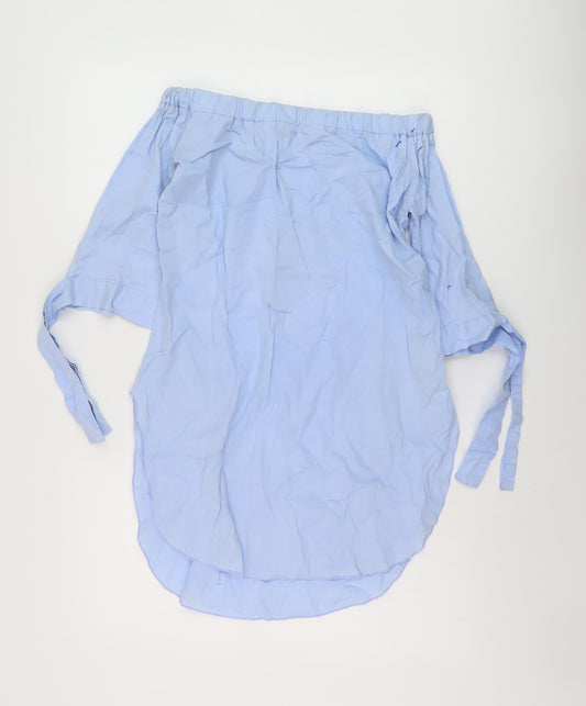 Womens UK Size S New Look Blue Basic Blouse