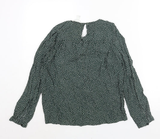 Womens UK Size 8 H&M Green Basic Blouse