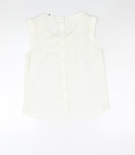 Womens UK Size 10 Limited Collection Ivory Basic Blouse