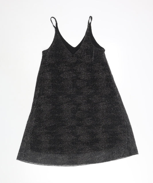 Pimkie Womens Black Polyester Shift Size S V-Neck Pullover