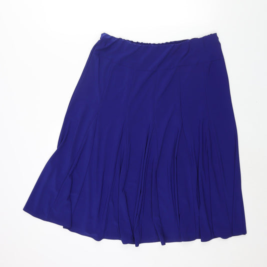Julipa Womens Blue Polyester Flare Skirt Size 34 in