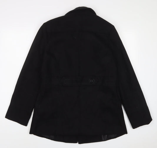 Ethel Austin Womens Black Jacket Coat Size 12 Button