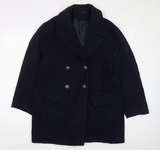 Womens UK Size 14 BHS Blue Overcoat