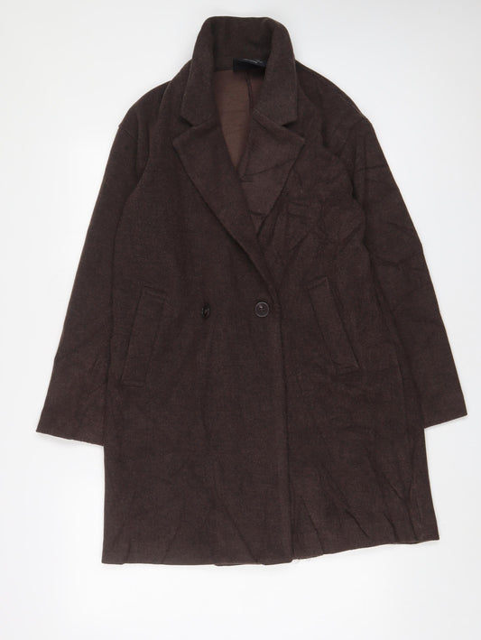 Womens UK Size S Pull&Bear Brown Overcoat