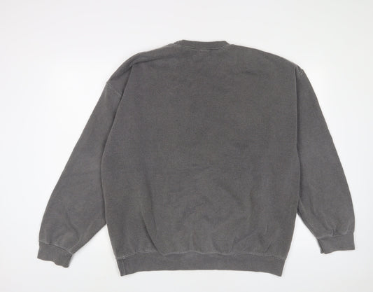 Topman Mens Grey Cotton Pullover Sweatshirt Size M