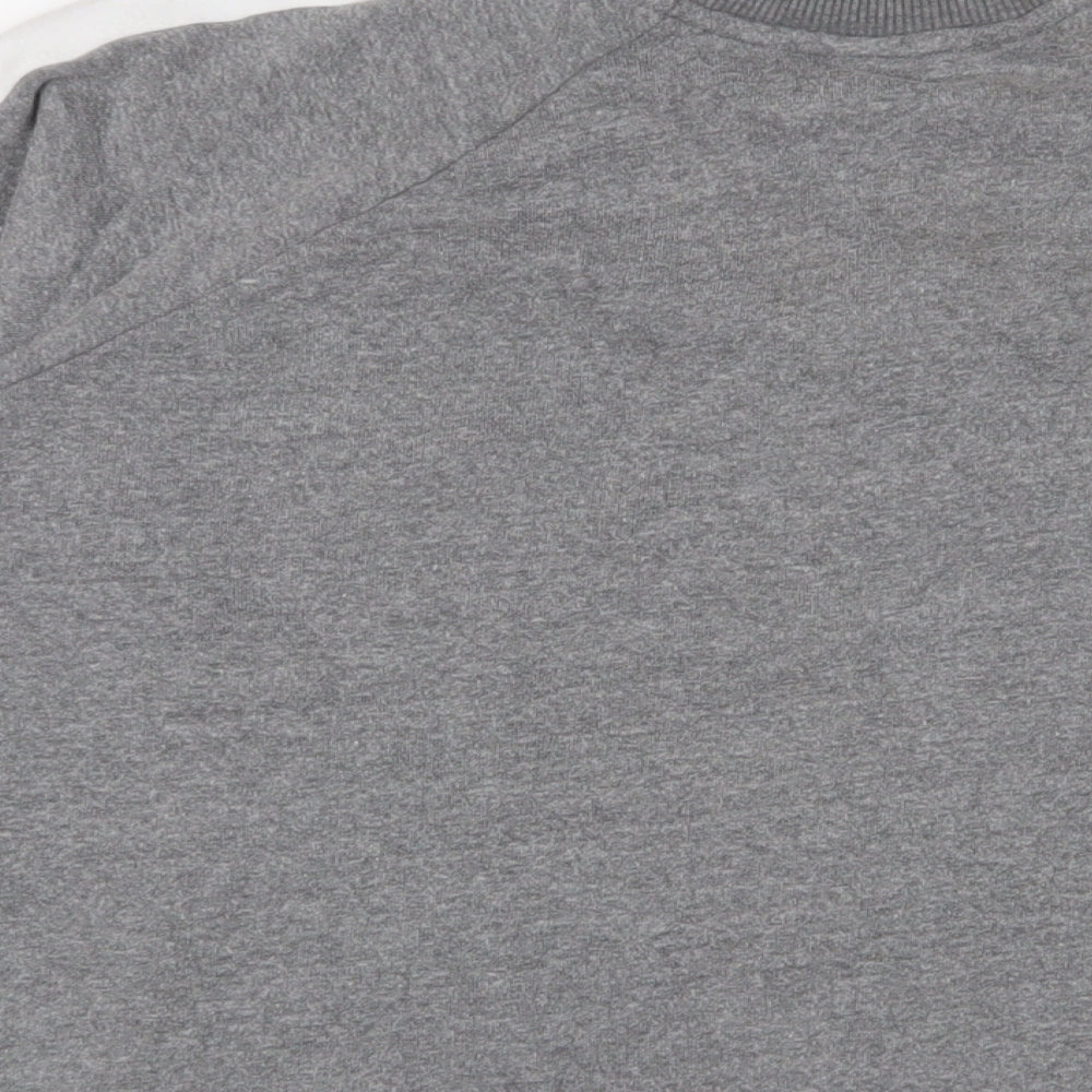 Reebok Womens Grey Cotton Pullover Sweatshirt Size M Zip - Logo