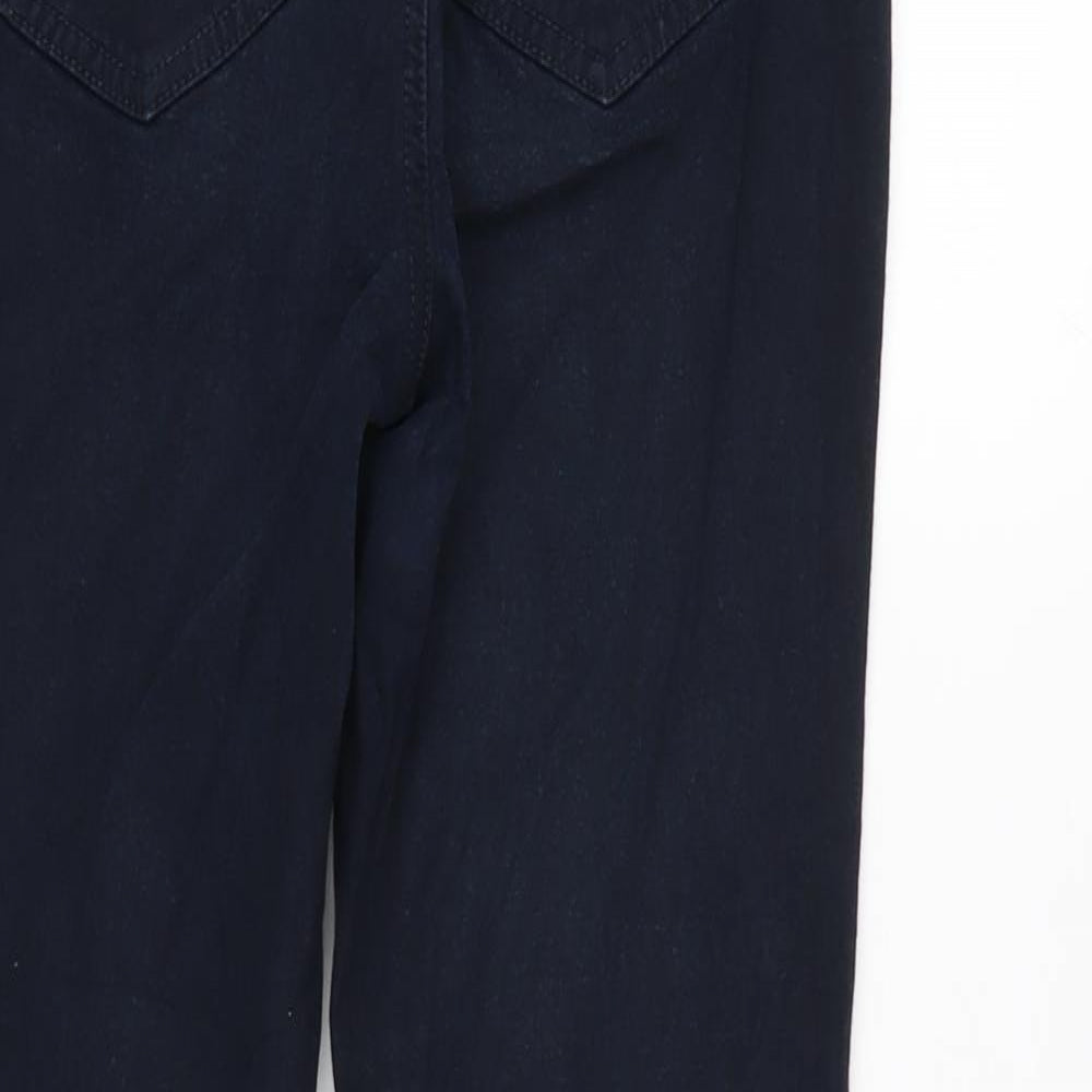 TU Womens Blue Cotton Blend Tapered Jeans Size 14 L26 in Regular Zip