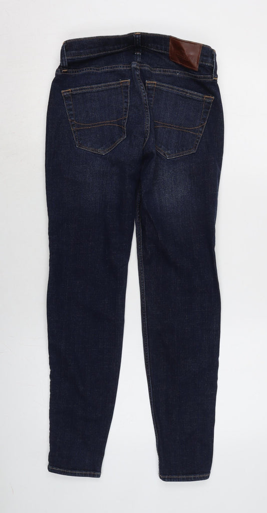 Hollister Mens Blue Cotton Blend Skinny Jeans Size 26 in L29 in Regular Zip