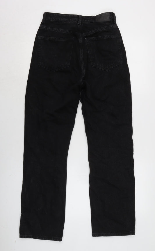 Mens UK Size 26 in Rowe Regular Fit Straight Black Jeans