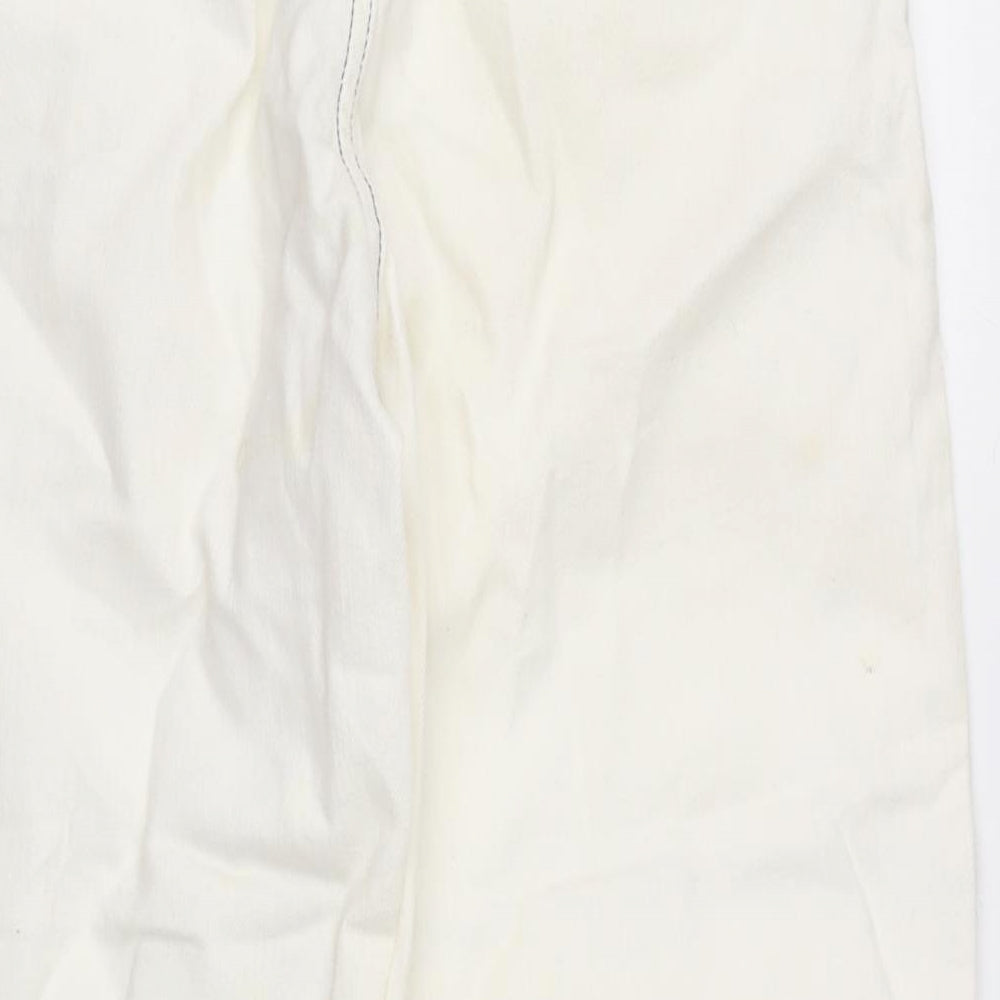 ASOS Womens Ivory Cotton Straight Jeans Size 26 in L25 in Regular Zip