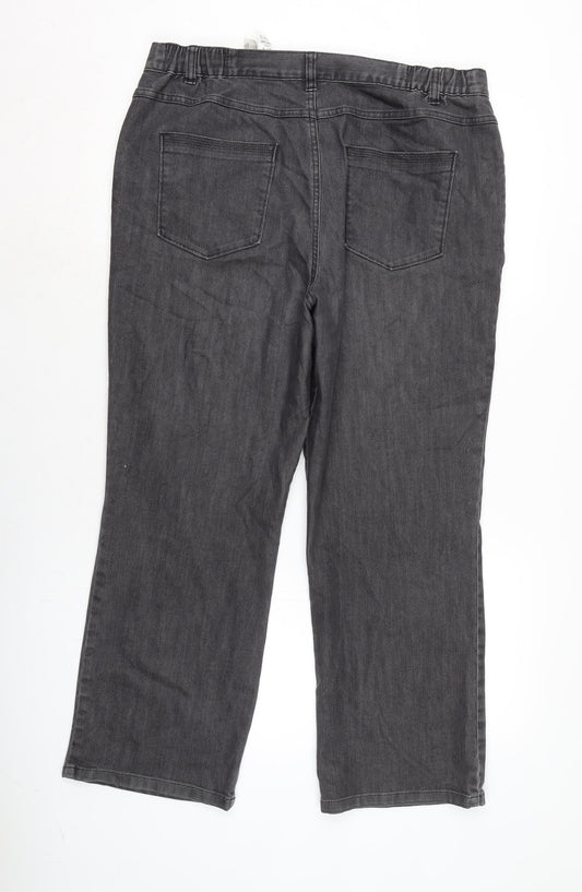 Womens UK Size 16 Marks and Spencer Regular Fit Grey Trousers