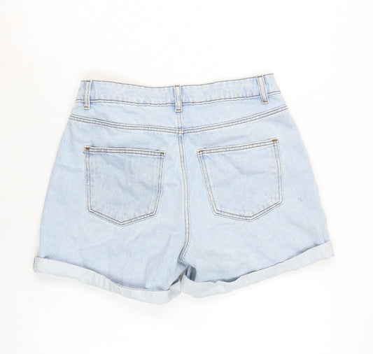 Noisy may Womens Blue Cotton Boyfriend Shorts Size 28 in Regular Zip - Distressed