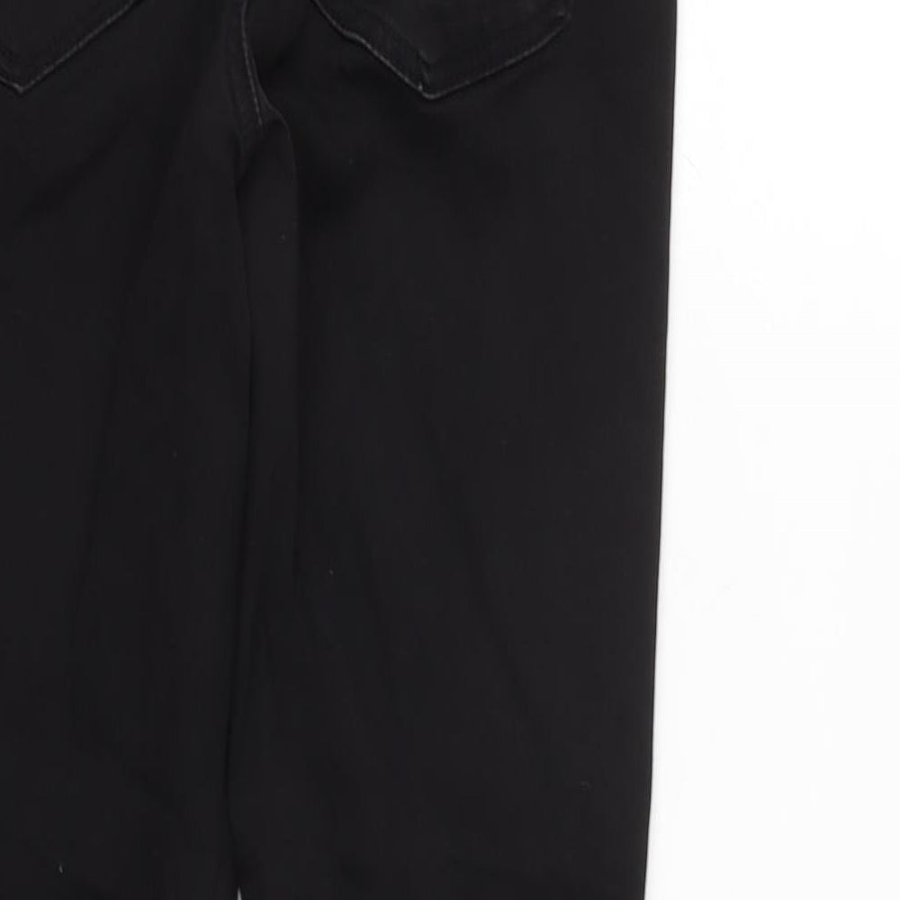 Denim & Co. Womens Black Cotton Blend Tapered Jeans Size 10 L24.5 in Regular Zip