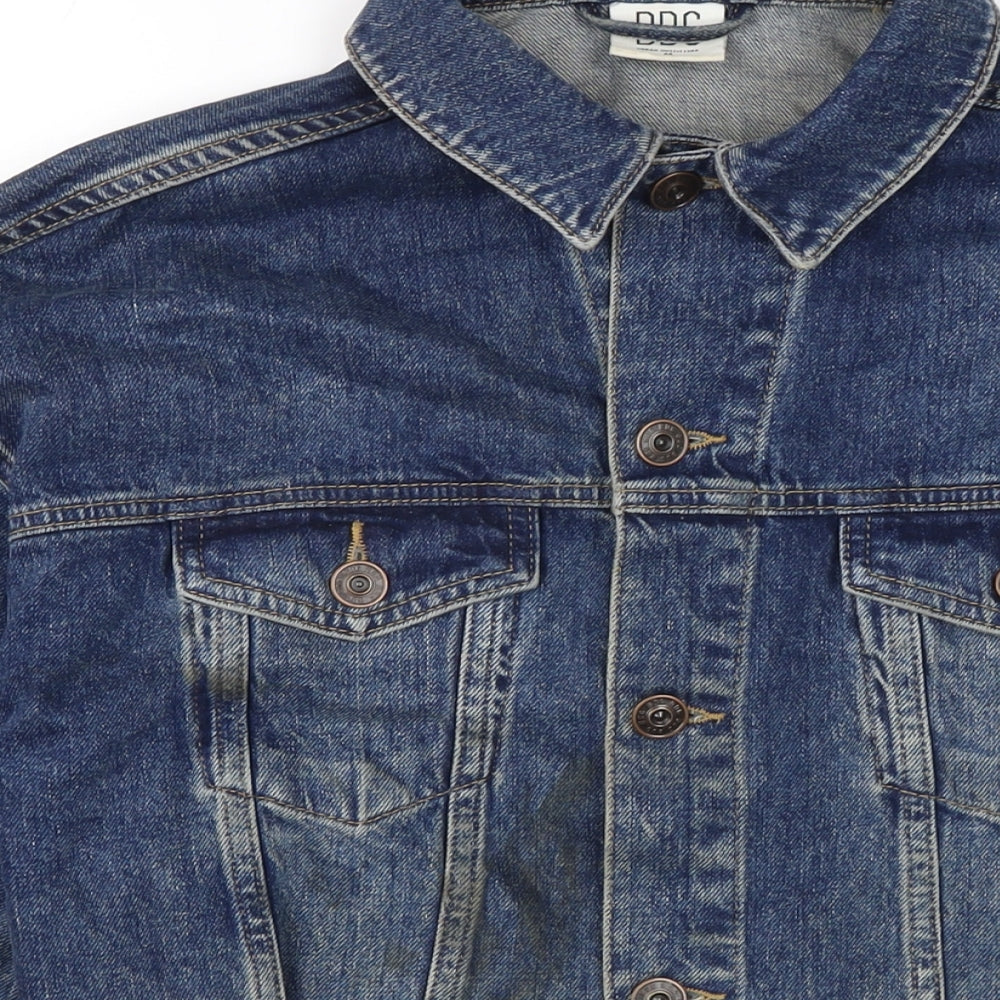 BDG Womens Blue Biker Jacket Size L Button