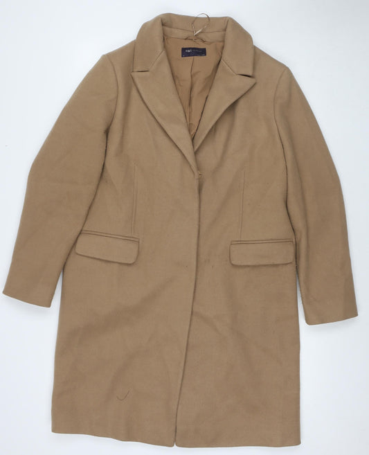 Womens UK Size 14 Marks and Spencer Beige Overcoat