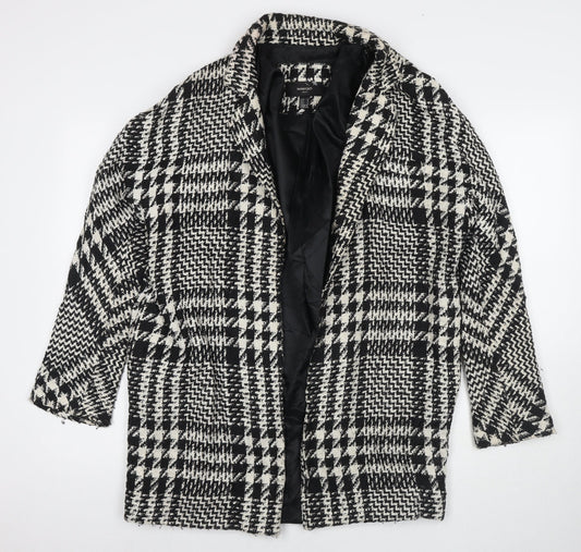 Womens UK Size M Mango Black Overcoat