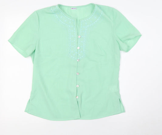 Womens UK Size 12 Damart Green Basic Blouse