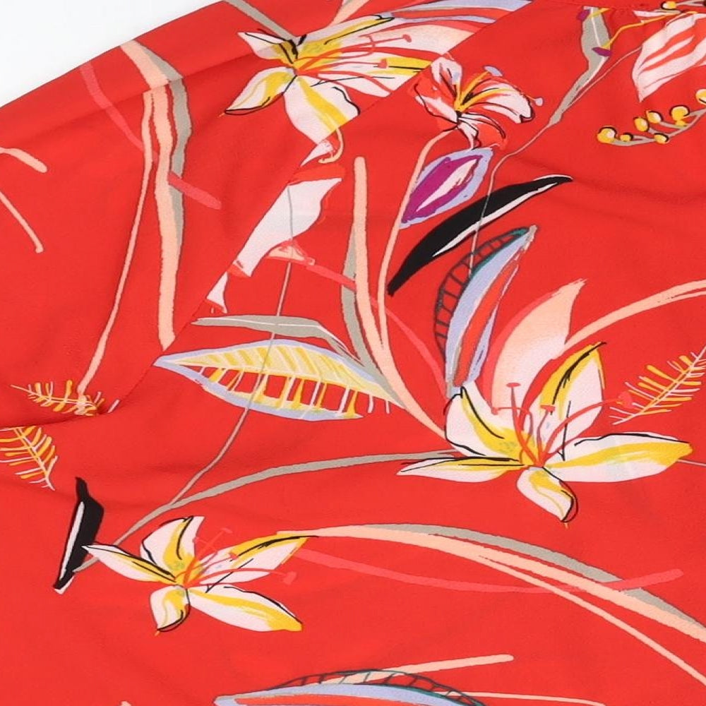 Womens UK Size 18 Marks and Spencer Red Basic Button-Up