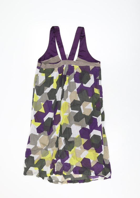 Springfield Womens Multicoloured Geometric Cotton Shift Size S V-Neck Zip