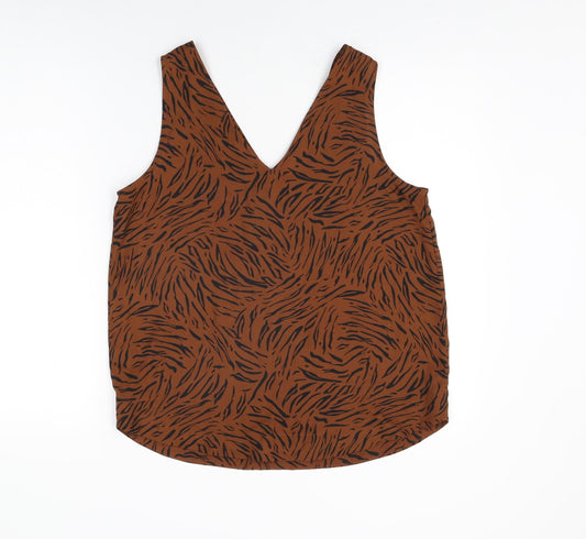 Womens UK Size 12 Marks and Spencer Brown Basic T-Shirt