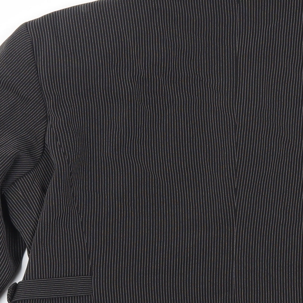 Fairweather Petites Womens Black Striped Jacket Blazer Size 10 Button