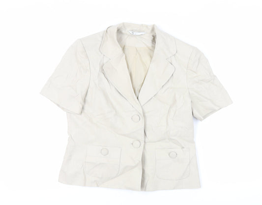 BHS Womens Beige Jacket Blazer Size 12 Button