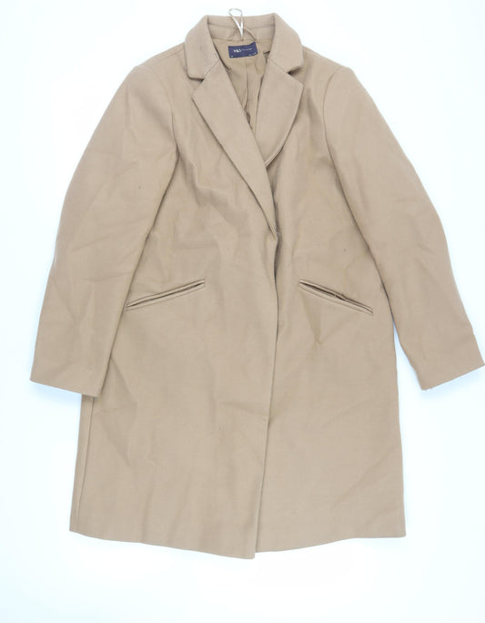 Womens UK Size 16 Marks and Spencer Beige Overcoat