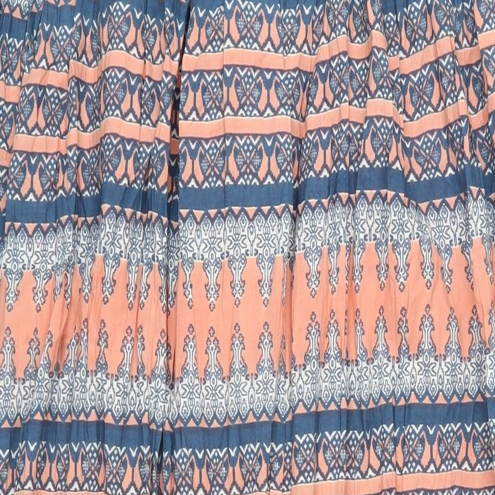 Miss Selfridge Womens Multicoloured Geometric Cotton Maxi Size 10 V-Neck Pullover