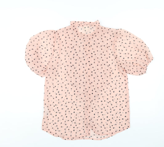 Womens UK Size 8 River Island Pink Basic Button-Up
