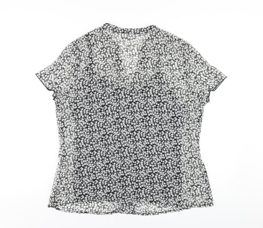 Womens UK Size 16 Wallis Black Basic Button-Up