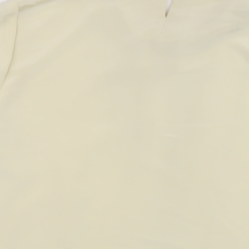 Jake Womens Beige Polyester Basic Blouse Size 14 Round Neck