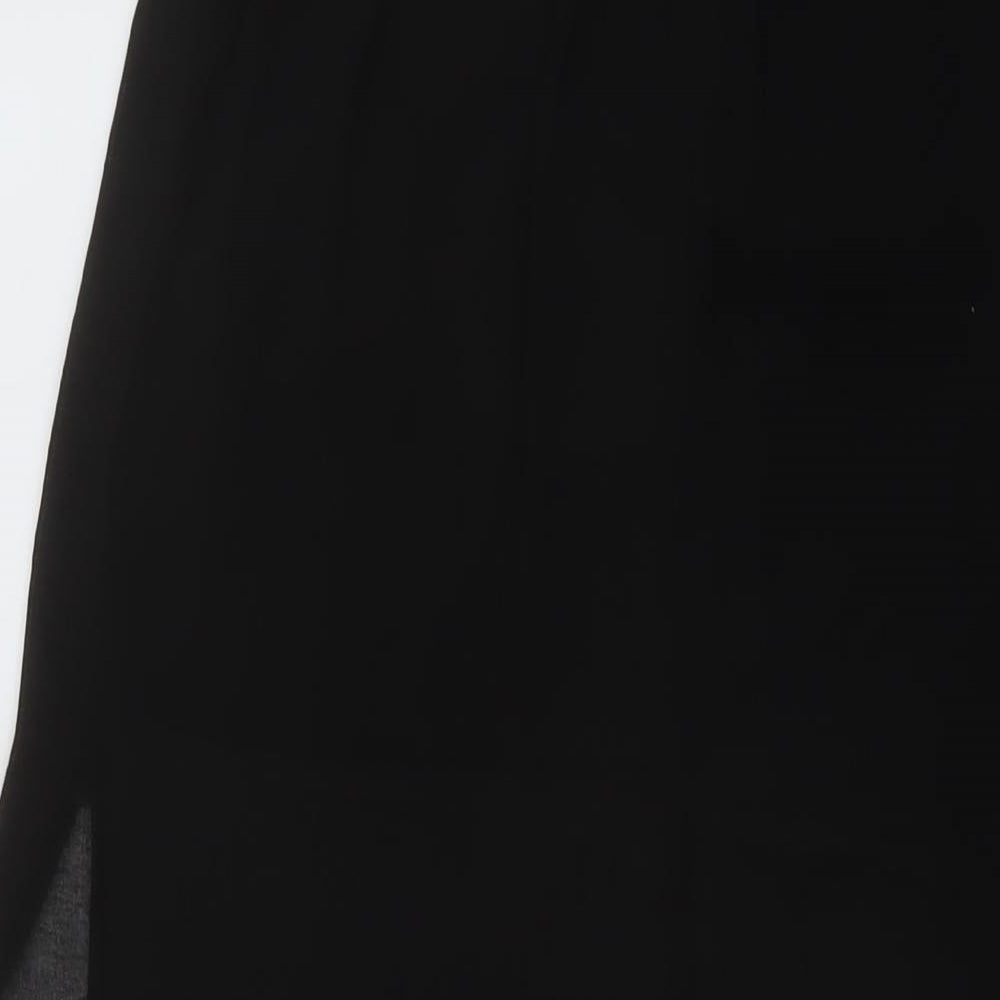 Miss Selfridge Womens Black Polyester A-Line Skirt Size 8 Zip