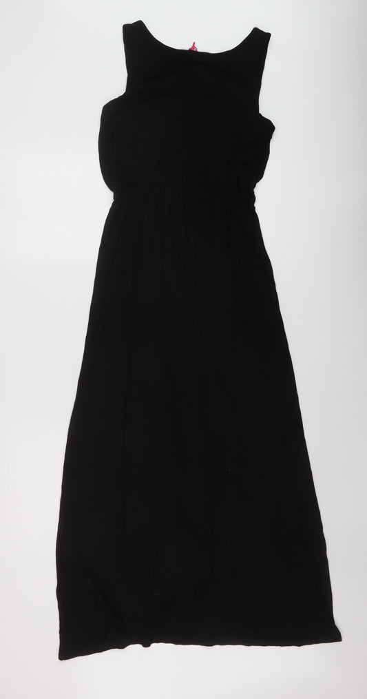 Boohoo Womens Black Viscose A-Line Size 8 Round Neck Pullover