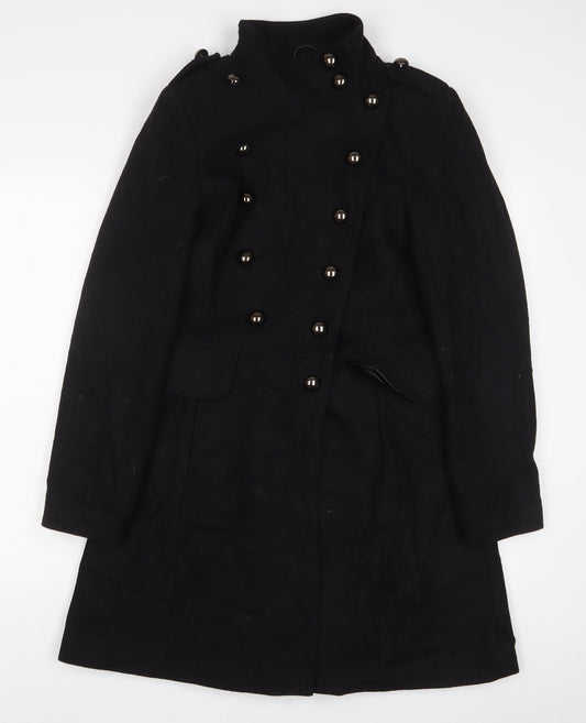 Womens UK Size 12 South Black Overcoat