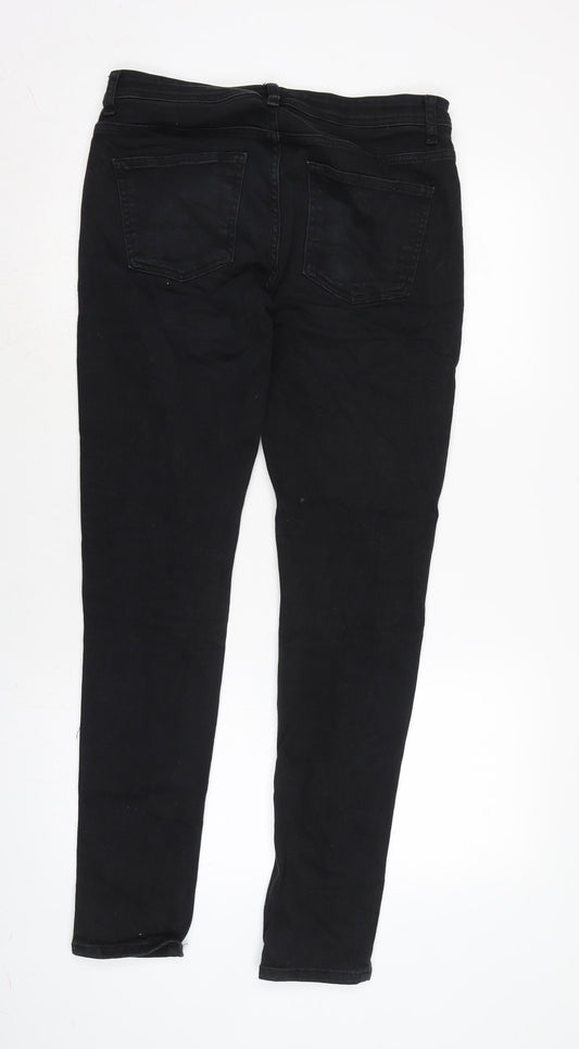 Denim & Co. Mens Black Cotton Blend Skinny Jeans Size 34 in L31 in Regular Zip