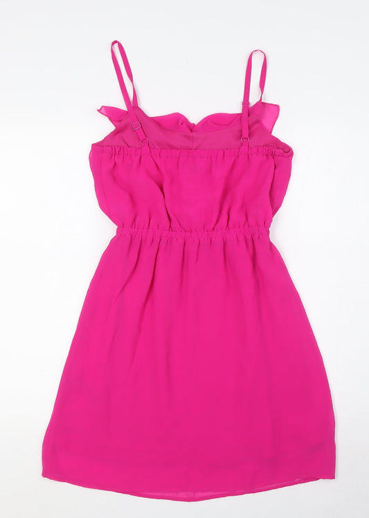 FOREVER 21 Womens Pink Polyester A-Line Size S Scoop Neck