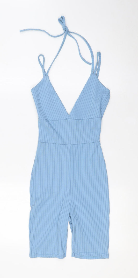 Womens UK Size 6 PRETTYLITTLETHING One-Piece Blue Playsuit