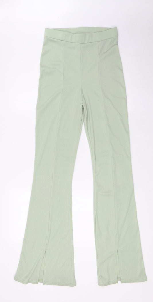 Womens UK Size 12 Boohoo Regular Fit Green Trousers