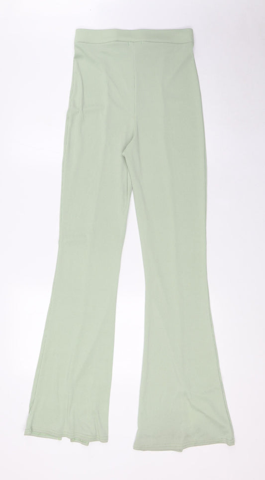 Womens UK Size 12 Boohoo Regular Fit Green Trousers