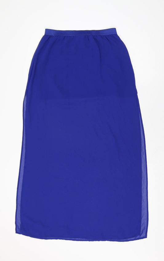 H&M Womens Blue Polyester Maxi Skirt Size 10