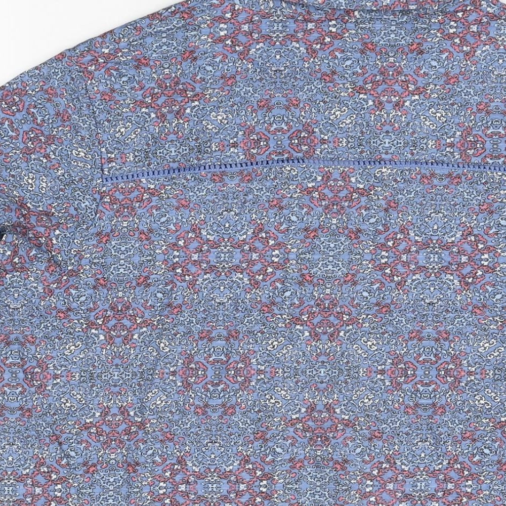 Womens UK Size 16 Isle Blue Basic Button-Up