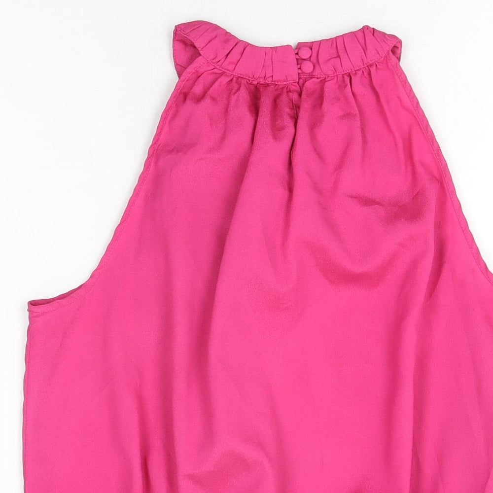 Womens UK Size 10 Et Vous Pink Basic Blouse
