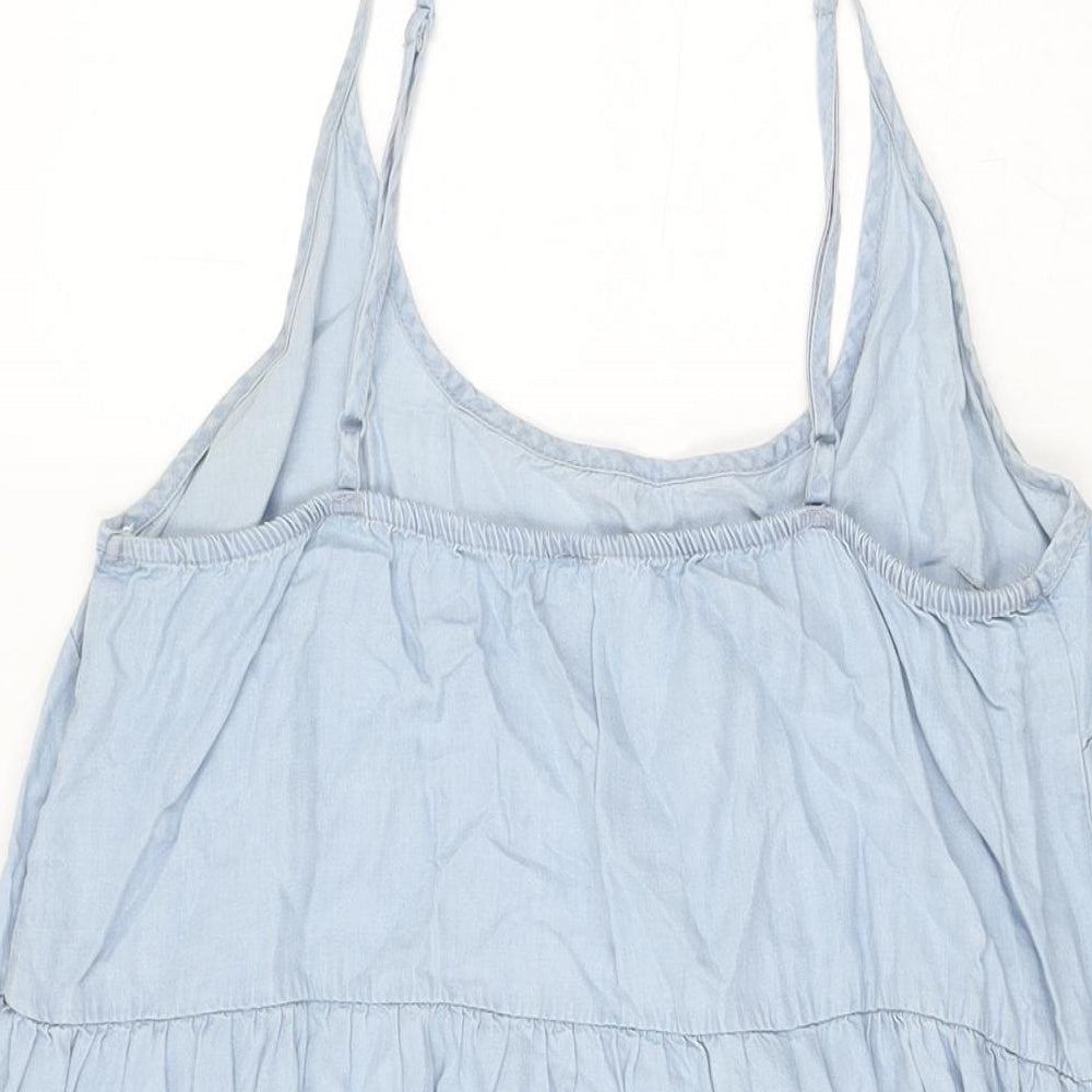 Denim Co Womens Blue Lyocell Shift Size 16 Round Neck Pullover